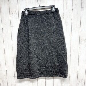 Jordan Marsh Vintage Knit Midi Skirt Womens Size M Charcoal Grey‎ Wool Blend